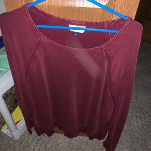 Universal Threads Distressed red/maroon crew neck.